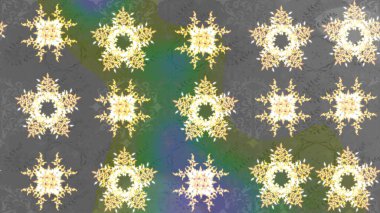 Raster resim. Raster kar taneleri desen. Renkli arka plan üzerinde raster sevimli kar taneleri.