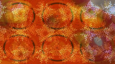 Kar tanesi süsleme deseni. Kar taneleri arka planda. Renkli arka planda izole edilmiş kar tanelerinin düz tasarımı. Kar taneleri deseni. Raster illüstrasyonu.