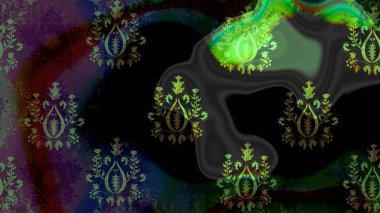 Arabesk ve çiçek öğeleri ile oryantal raster desen. Geleneksel klasik süs. Arabesk ile Vintage desen.