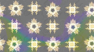 Renkli kar tanesi Raster çizimi. Simgeler, etiketler. Kar tanesi ikonu, izole edilmiş. Renkli arka planda kar taneleri. Düz dizayn. Raster illüstrasyonu.