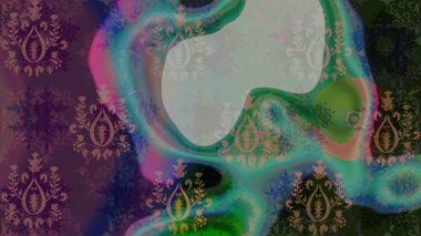 Kar tanelerinin soyut arkaplanı olan şirin bir Noel arkaplanı. Gri ve yeşil kar taneleri. Raster illüstrasyonu. Noel ve yeni yıl moda baskıları için tatil tasarımı. Renkler.