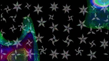 Kar tanesi süs desen. Snowflakes desen. Kar taneleri arka plan. Arka plan üzerinde izole soyut kar taneleri ile düz tasarım. Raster illüstrasyon.