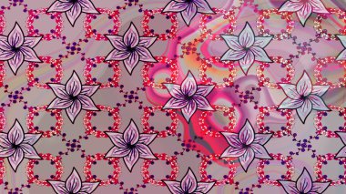 Raster illüstrasyonu. Soyut mandala ya da tuhaf kar tanesi çizgisi sanat tasarımı. Renkli arka planda izole tatlı kar taneleri.