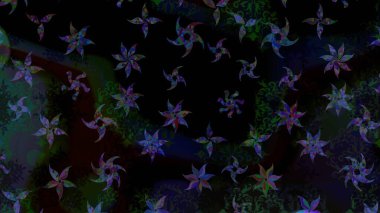 Raster illüstrasyonu. Renkli arka planda izole tatlı kar taneleri. Kar taneleriyle siyah ve gri renkler.