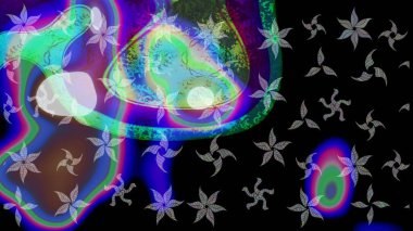 Kar tanelerinin soyut arkaplanı olan şirin bir Noel arkaplanı. Siyah ve mavi kar taneleri. Raster illüstrasyonu. Renkler. Noel ve Yeni Yıl moda baskıları için tatil tasarımı.