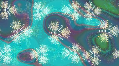 Kar tanesi rengarenk desen. Raster kar taneleri arka planda. Soyut kar taneleri arkaplanda izole edilmiş düz dizayn. Raster illüstrasyonu. Kar taneleri deseni.