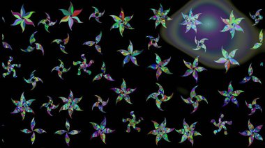 Kar taneleri arka planda. Kış kartı Mutlu Noeller, Yeni Yıl ve Mutlu Tatil Raster çizimleri. Siyah ve mavi kar taneleriyle siyah ve mavi renklerde Noel kartı.