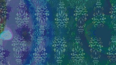 Raster kış deseni. Mavi ve mor renkler üzerine tasarım. Çiçek Elementleri 'nin soyut geçmişi. Raster illüstrasyonu.
