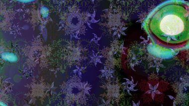 Kar tanelerinin soyut arkaplanı olan şirin bir Noel arkaplanı. Gri ve mor kar taneleri. Raster illüstrasyonu. Renkler. Noel ve Yeni Yıl moda baskıları için tatil tasarımı.