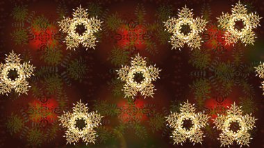 Kahverengi, yeşil ve kırmızı renklerde ayrık suluboya kar taneleri. Kışın sembolü. Güzel dekorasyon. İllüstrasyon kar tanesi.