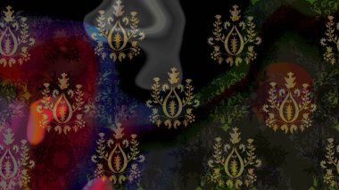 Noel süsleri ve Noel süsleri. Raster Noel soyut renkli arkaplan ve düşen kar tanesi.