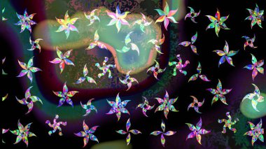 Kar tanesi arka plan. Raster Noel renkli arka plan ile düşen kar tanesi. Raster illüstrasyon.