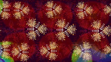 Kar Tanesi Simgesi. Kar tanesi kırmızı, kahverengi ve mor renklerde izole edilmiş. Raster illüstrasyonu. Raster illüstrasyonu.