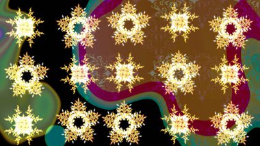 Çiçek Elementleri 'nin soyut geçmişi. Raster kış deseni. Kahverengi ve siyah renkler üzerine tasarım. Raster illüstrasyonu.