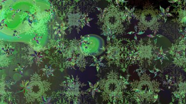 Kar tanesi renkli desen. Raster resim. Renk arka plan üzerinde izole soyut kar taneleri ile düz tasarım. Raster kar taneleri arka plan. Snowflakes desen.