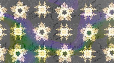 Desen, çizim, çiçek sınırı. Çiçek çelengi. Güzel, parlak, pürüzsüz kumaş, tuval. Kıvırcık, parlak örgü. Eski moda arka plan. Raster illüstrasyonu.