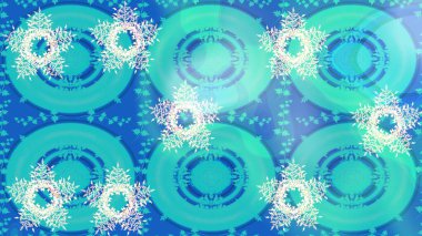 Mavi ve nötr renkler ve kar taneleri. Renkli arka planda izole tatlı kar taneleri. Raster illüstrasyonu.