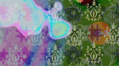 Snowflakes desen. Raster kar taneleri arka plan. Kar tanesi renkli desen. Renk arka plan üzerinde izole soyut kar taneleri ile düz tasarım. Raster illüstrasyon.