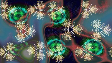 Küçük mavi ve yeşil çiçeklerle oldukça eski bir besin torbası deseni. Tekstil, kumaş, kapaklar, duvar kağıtları, baskı, paket, koleksiyon defteri, örgü, dekupaj için çiçek arkaplanı..
