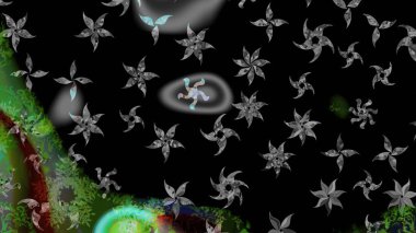 Renkli arka planda izole tatlı kar taneleri. Kar taneli siyah ve gri renkler. Raster illüstrasyonu.