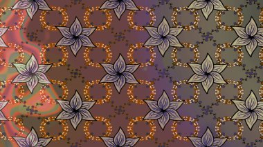 Raster illüstrasyonu. Tekstil için Lacy Fashion Print. Lace Snowflakes 'in etnik kökü. Folk Style. Stilize Çiçekler. Mandalas 'ın dekoratif dokusu. Kumaş veya Duvar Kağıdı için Tasarım.