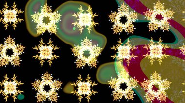 Renkli kar tanesi Raster çizimi. Simgeler, etiketler. Kar tanesi ikonu, izole edilmiş. Renkli arka planda kar taneleri. Düz dizayn. Raster illüstrasyonu.