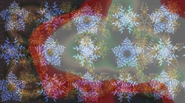 Sanat terapisi tarzı zen çizim için gri ve kahverengi mandala şeklinde kar taneleri. El çizimi, dövme stili, kumaş tasarımı ve Raster illüstrasyonunda kartlar..