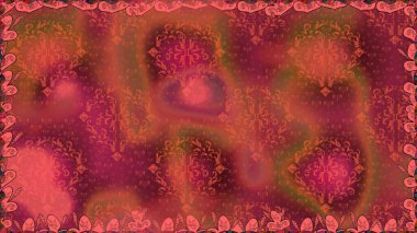 Nazik, narin çiçek arkaplanı. Çiçekli karalama şeklinde Raster çiçek deseni. Kırmızı renkte çiçekler.