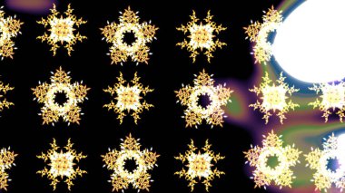 Siyah ve beyaz renkli kar tanesi süsü. Kar tanesi süsü Raster illüstrasyonu. Güzel süs eşyası. Kar taneleri izole edildi.