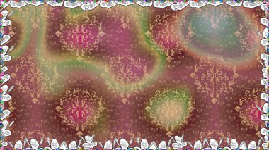 Kahverengi renklerde etnik çiçeklerle kusursuz bir desen. Asya Tekstil 'inde Raster Çiçek İllüstrasyonu.