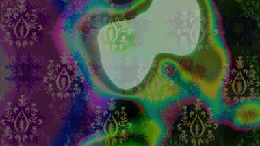 Yeşil ve gri renkli kar tanesi süsü. Kar tanesi süsü Raster illüstrasyonu. Güzel süs eşyası. Kar taneleri izole edildi.