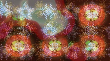 Raster kar taneleri deseni. Renkli arka planda güzel kar taneleri. Raster illüstrasyonu.