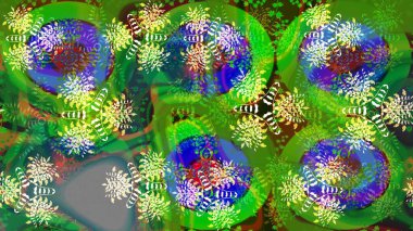 Snowflakes desen. Raster kar taneleri arka plan. Kar tanesi renkli desen. Renk arka plan üzerinde izole soyut kar taneleri ile düz tasarım. Raster illüstrasyon.
