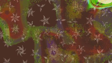 Kahverengi ve yeşil renklerin çizimi. Kışın sembolü, mutlu noeller, mutlu yeni yıl kutlaması Raster illüstrasyonu. Soyut duvar kâğıdı, ambalaj dekorasyonu. Kar tanesi kadar basit..