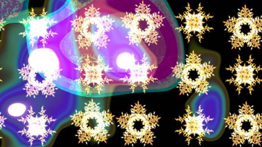 Yeni yıl kar tanesi. Güzel soyut kar taneleri raster tasarımı. Düz kar karalama ikonları, kar taneleri silueti siyah ve menekşe renginde Noel afişi, kartlar.