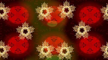 Kahverengi, kırmızı ve siyah renkli kar taneleri. Noel stili. Raster illüstrasyonu.