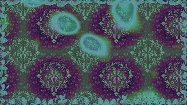 Tekstil tasarımı için yeşil renkli geleneksel halk çiçekleri buketi. Çiçeksiz desenli nakış işlemeli gelincikler ve vadi zambaklarıyla.