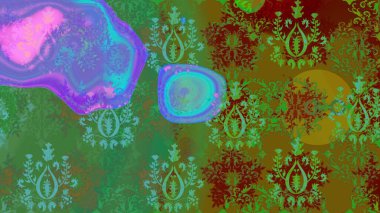 Retro tarzı, kış elementleri. Kar taneleri tasarımı. Modern soyut tasarım posteri, kapak, yeşil ve kahverengi renkli kart tasarımı. Moda olmuş kar taneleri ve elementler Memphis kartları.