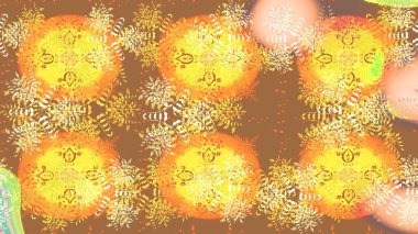 Sarı renkli suluboya kar taneleri. Kışın sembolü. Güzel dekorasyon. Raster çizimi kar taneleri.