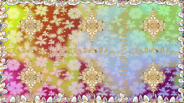 Традиционный восточный орнамент. Классический винтажный фон. Бесшовный классический растровый нейтральный и золотой рисунок.