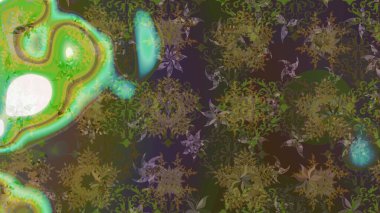 Raster kahverengi ve yeşil kar tanelerinden izole edilmiş. Kar taneleri koleksiyonu. Raster illüstrasyonu. Güzel kış süsleri..