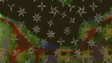 Güzel kar tanesi. Raster illüstrasyonu. Renkli arka planda izole tatlı kar taneleri. Yuvarlak raster kar tanesi. Soyut kış gri ve kahverengi süslemeleri.