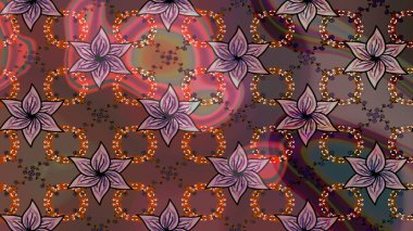 Raster illüstrasyonu. Noel ve yeni yıl moda baskıları için tatil tasarımı. Kar tanelerinin soyut arkaplanlı Noel şablonu. Kahverengi ve nötr renkler.