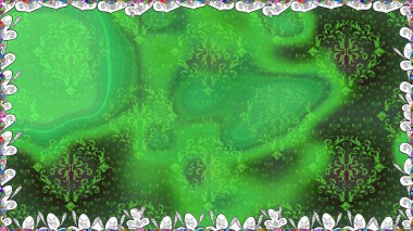 Yeşil renkli çiçekler. Çiçeksiz desenli arka plan, yaz çiçekleri. Düz Çiçek Elementleri Tasarımı. Renkli Bahar Teması Kusursuz Arkaplan.