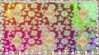 Tarafsız renklerde altın elementler. Şık bir grafik desen. Çiçek deseni. Duvar kâğıdı barok, İspanyol kumaşı. Kusursuz raster arkaplanı.