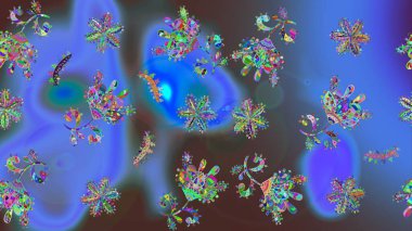 Kar tanesi arka plan. Raster Noel renkli arka plan ile düşen kar tanesi. Raster illüstrasyon.