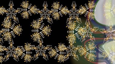 Çiçek Elementleri 'nin soyut geçmişi. Raster kış deseni. Siyah ve nötr renkler üzerine tasarım. Raster illüstrasyonu.