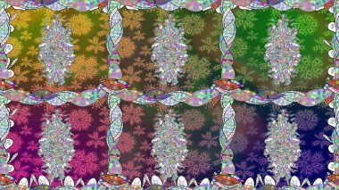 Yumuşak, bahar çiçekli arka plan. Çiçekli karalama şeklinde Raster çiçek deseni. Yeşil renkte çiçekler.