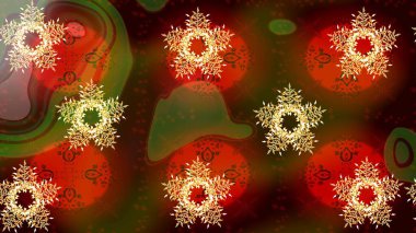 Raster kahverengi ve kırmızı kar tanelerinden izole edilmiş. Güzel bir kış süsü. Renkli kar taneleri Raster illüstrasyonu.