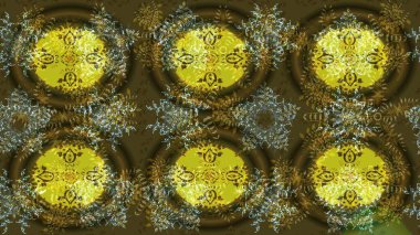 Kahverengi ve yeşil renkli kar tanesi süsü. Kar tanesi süsü Raster illüstrasyonu. Güzel süs eşyası. Kar taneleri izole edildi.